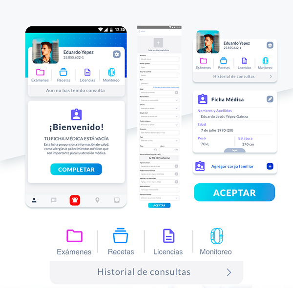 Alo Doctores medical home screens
