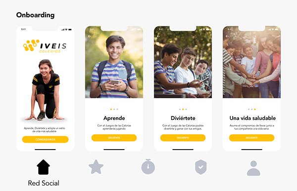 Iveis Colegios onboarding screens
