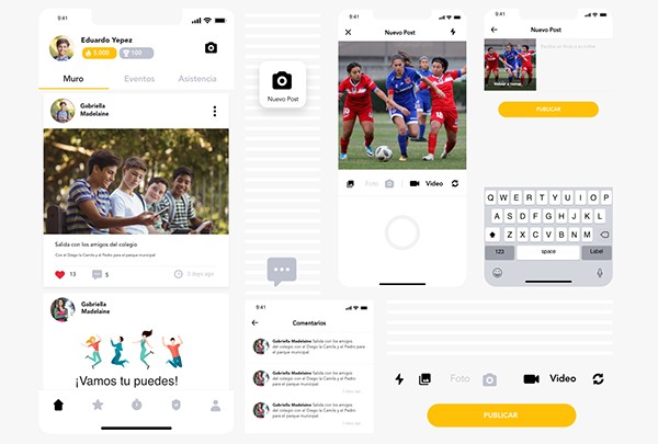 Iveis social wall and post creation screens