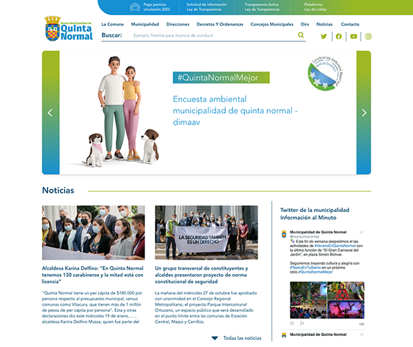 Quinta Normal desktop homepage concept